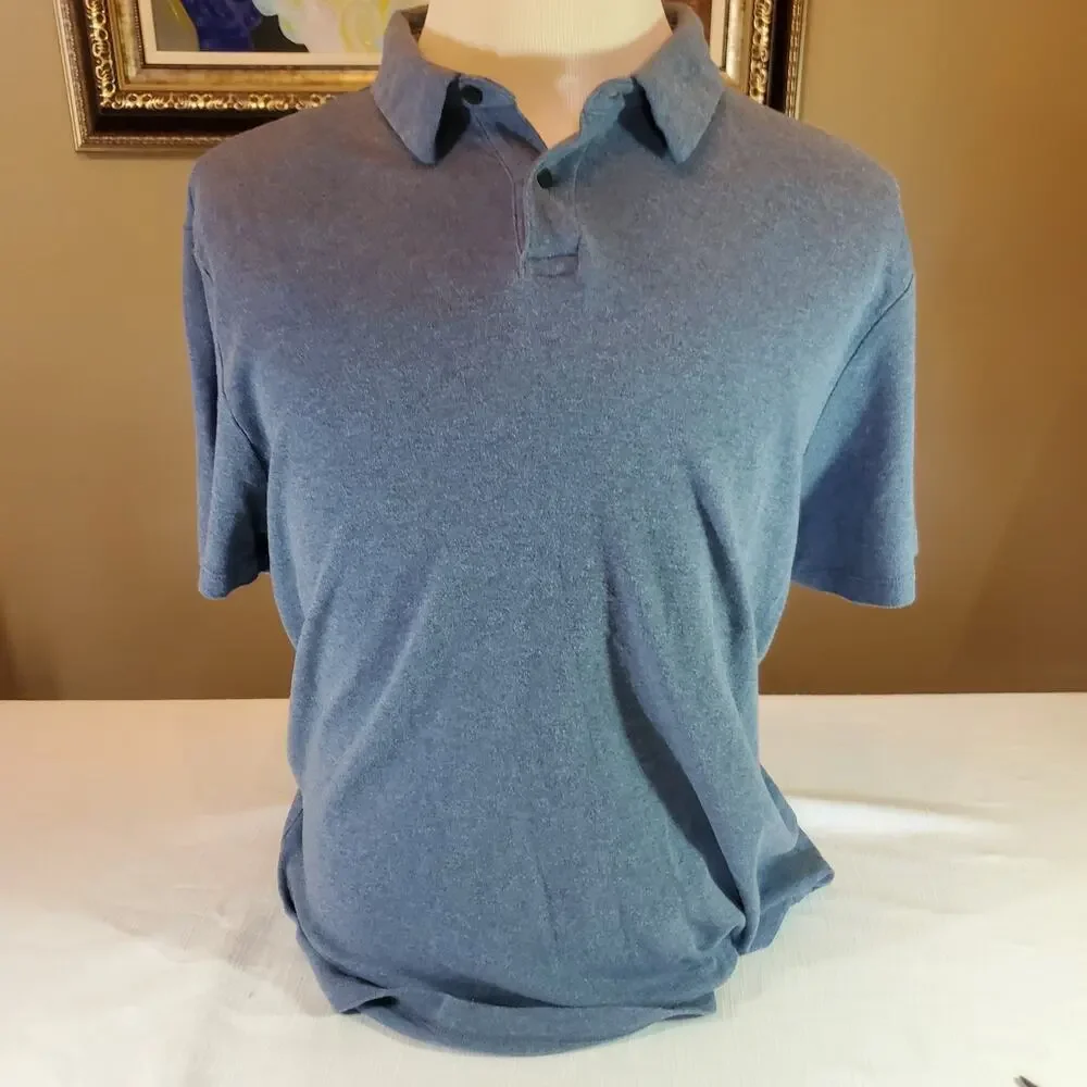 Banana Republic Mens Polo Shirt Size Medium M Blue Short Sleeve Golf Casual Top